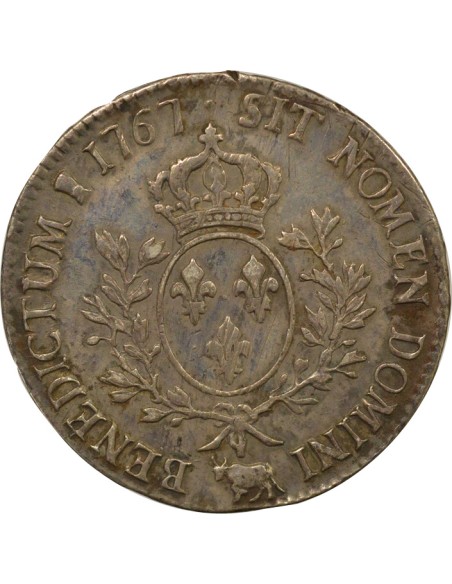 Louis XV au Bandeau 1 écu Argent 1767 Pau