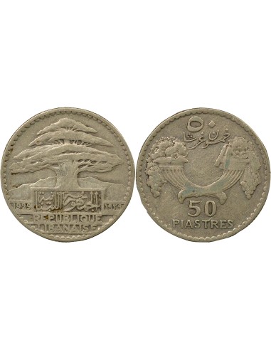 Liban 50 Piastres Argent - 1929 Paris 50 piastres Argent 1929 A Paris