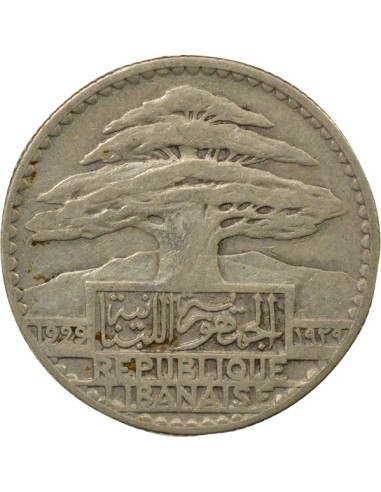 Liban 50 Piastres Argent - 1929 Paris 50 piastres Argent 1929 A Paris