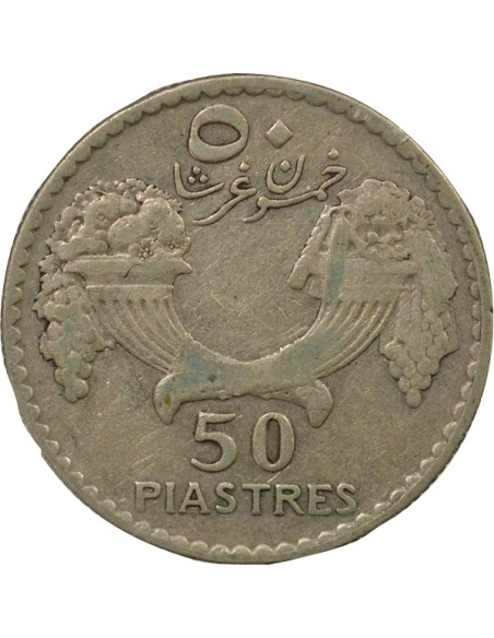 Liban 50 Piastres Argent - 1929 Paris 50 piastres Argent 1929 A Paris