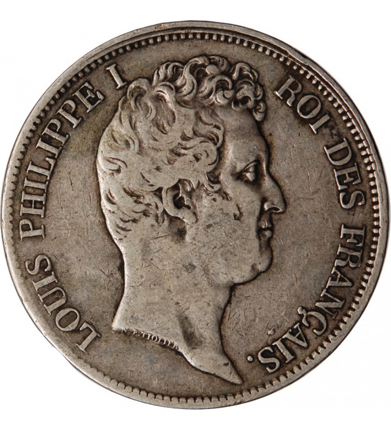 LOUIS PHILIPPE﻿ - 5 FRANCS ARGENT 1831 MA MARSEILLE "Type Tiolier, Tr creux"