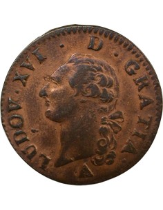 Louis XVI a l'Ecu 1 sol Cuivre 1791 R Orléans 2