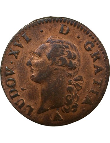 Louis XVI a l'Ecu 1 sol Cuivre 1791 R Orléans