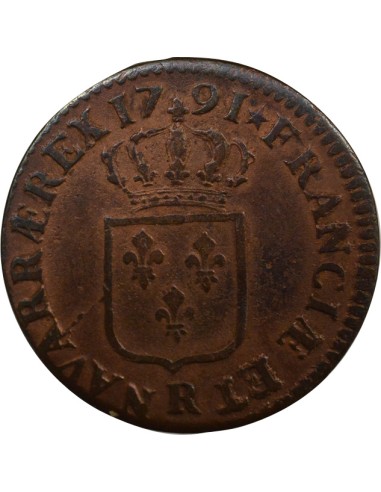 Louis XVI a l'Ecu 1 sol Cuivre 1791 R Orléans