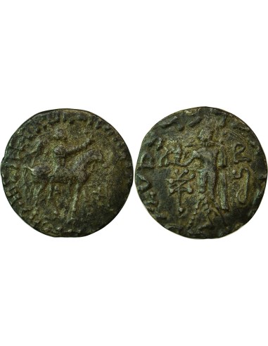 Royaume Indo-Scythe Azès II Azes II - Tetradrachme - 35 Av JC - 5 AD Taxila 1 tetradrachme Billon 35 Av JC - 5 AD Taxila