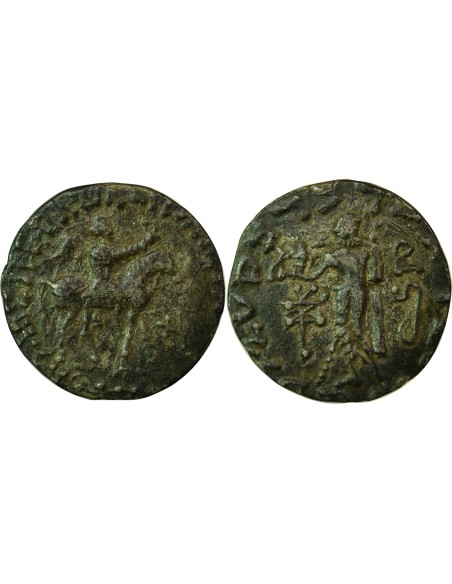 Royaume Indo-Scythe Azès II Azes II - Tetradrachme - 35 Av JC - 5 AD Taxila 1 tetradrachme Billon 35 Av JC - 5 AD Taxila