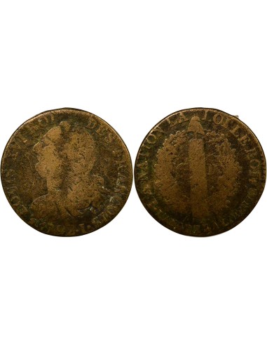 Louis XVI au Faisceau 6 deniers Cuivre 1792 I Limoges