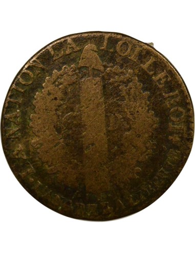Louis XVI au Faisceau 6 deniers Cuivre 1792 I Limoges