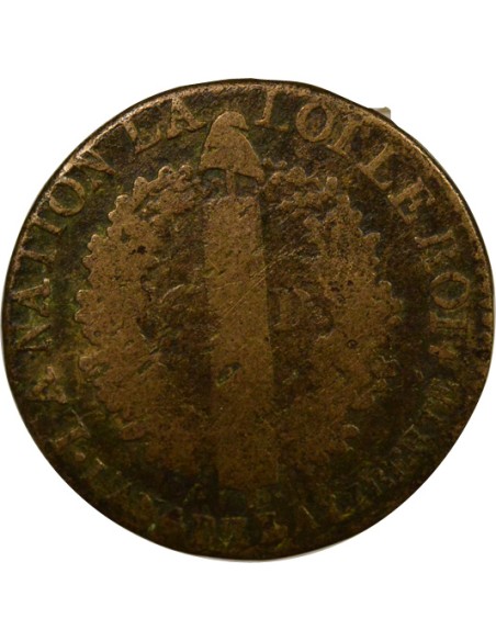 Louis XVI au Faisceau 6 deniers Cuivre 1792 I Limoges