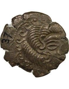Gaule (Coriosolites) A la Lyre 1 statère Billon 80-50 Av JC 2
