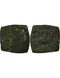 Royaumes Indo-Grecs Philoxénos Anicétos Tyché & Zébu 1 ae Bronze 100-95 Av JC