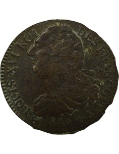 Louis XVI au Faisceau 2 sols Métal de Cloche 1792 A - Paris 2