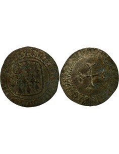 Duché de Bretagne François II de Bretagne à la Targe 1 blanc Billon 1458-1488 9 Rennes