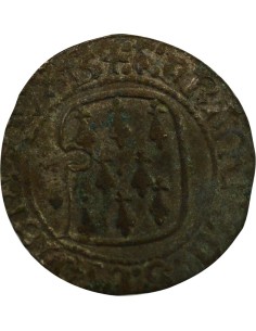 Duché de Bretagne François II de Bretagne à la Targe 1 blanc Billon 1458-1488 9 Rennes 2