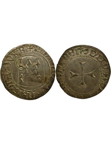 Duché de Bretagne François II de Bretagne à la Targe 1 blanc Billon 1458-1488 9 Rennes