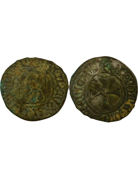 Duché de Bretagne François II de Bretagne à la Targe 1 blanc Billon 1458-1488 9 Rennes