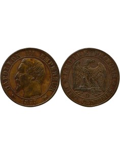 Napoléon III Tête nue 5 centimes Bronze 1854 D Lyon