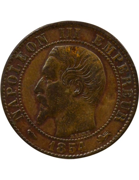 Napoléon III Tête nue 5 centimes Bronze 1854 D Lyon