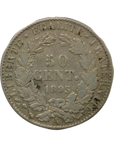 IIIe République 50 centimes Argent 1895 A - Paris
