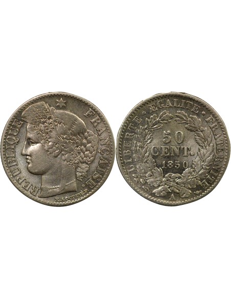 IIe République 50 centimes Argent 1850 A - Paris