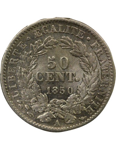 IIe République 50 centimes Argent 1850 A - Paris
