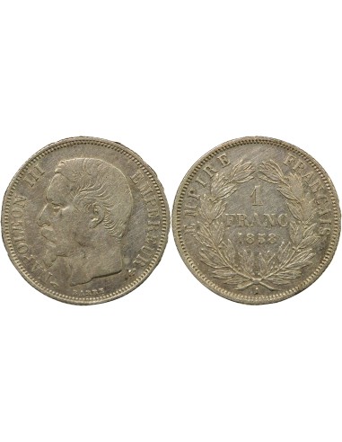 Napoléon III Tête nue 1 franc Argent 1858 A - Paris