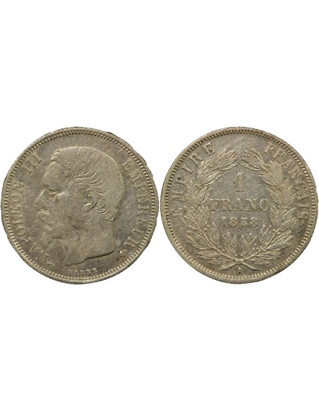 Napoléon III Tête nue 1 franc Argent 1858 A - Paris
