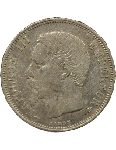 Napoléon III Tête nue 1 franc Argent 1858 A - Paris