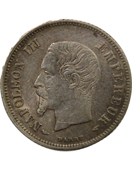Napoléon III Tête nue 20 centimes Argent 1853 A - Paris