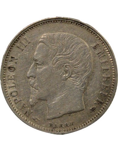 Napoléon III Tête nue 50 centimes Argent 1858 A - Paris