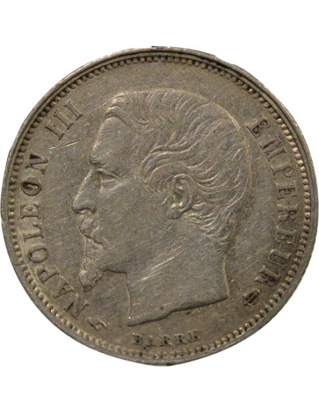 Napoléon III Tête nue 50 centimes Argent 1858 A - Paris