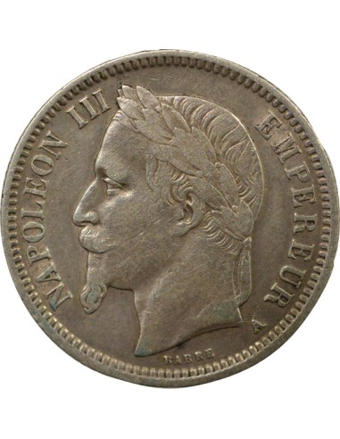 Napoléon III Tête Laurée 1 franc Argent 1869 A - Paris