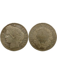 IIIe République 1 franc Argent 1872 A - Paris