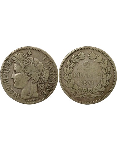 sans Légende 2 francs Argent 1871 K Bordeaux