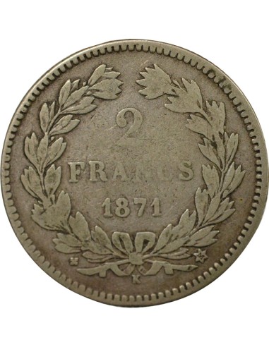 sans Légende 2 francs Argent 1871 K Bordeaux