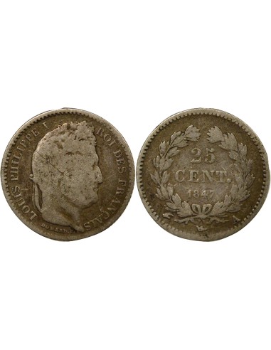 Louis-Philippe Ier Louis-Philippe I - 25 Centimes Argent - 1847 A Paris 25 centimes Argent 1847 A - Paris