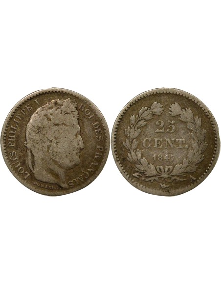 Louis-Philippe Ier Louis-Philippe I - 25 Centimes Argent - 1847 A Paris 25 centimes Argent 1847 A - Paris