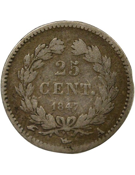 Louis-Philippe Ier Louis-Philippe I - 25 Centimes Argent - 1847 A Paris 25 centimes Argent 1847 A - Paris