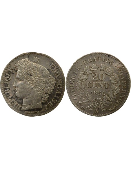 IIe République 20 centimes Argent 1850 A - Paris