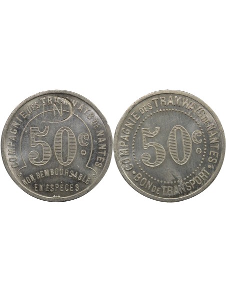 Tramways de Nantes  50 centimes Aluminium