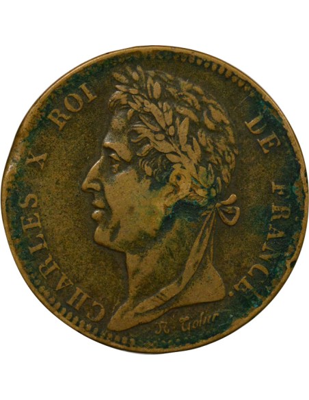Charles X - 10 Centimes - 1825 A Paris 10 centimes Bronze 1825 A - Paris