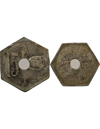 Tramways de Nantes 15 centimes Zinc Nickelé