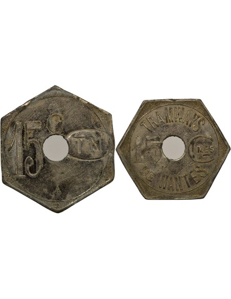 Tramways de Nantes 15 centimes Zinc Nickelé