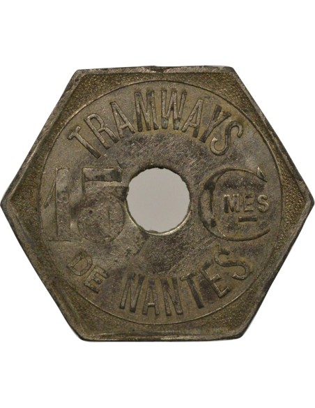 Tramways de Nantes 15 centimes Zinc Nickelé
