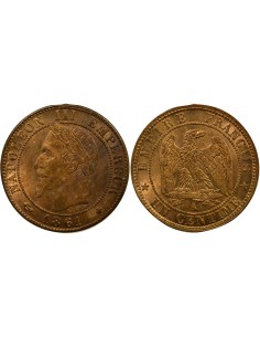 Napoléon III Tête Laurée 1 centime Bronze 1861 A - Paris