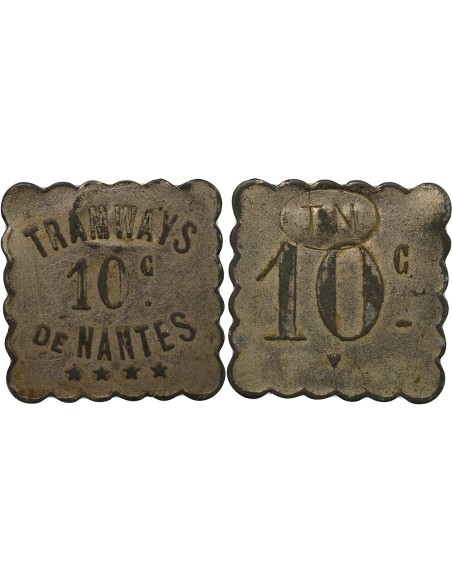 Tramways de Nantes 10 centimes Zinc Nickelé
