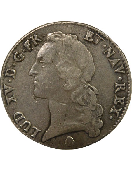 Louis XV au Bandeau 1 écu Argent 1769 Q Perpignan