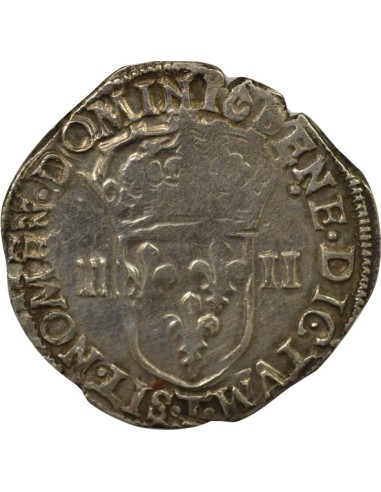 Roi de Navarre et de France Croix Feuillue 1/4 écu Argent 1605 T Nantes