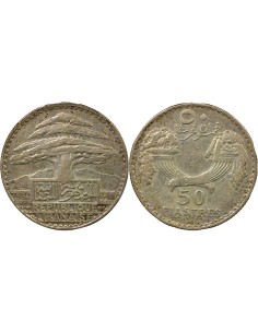 Liban 50 Piastres Argent - 1936 Paris 50 piastres Argent 1936 A Paris