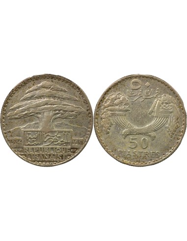 Liban 50 Piastres Argent - 1936 Paris 50 piastres Argent 1936 A Paris